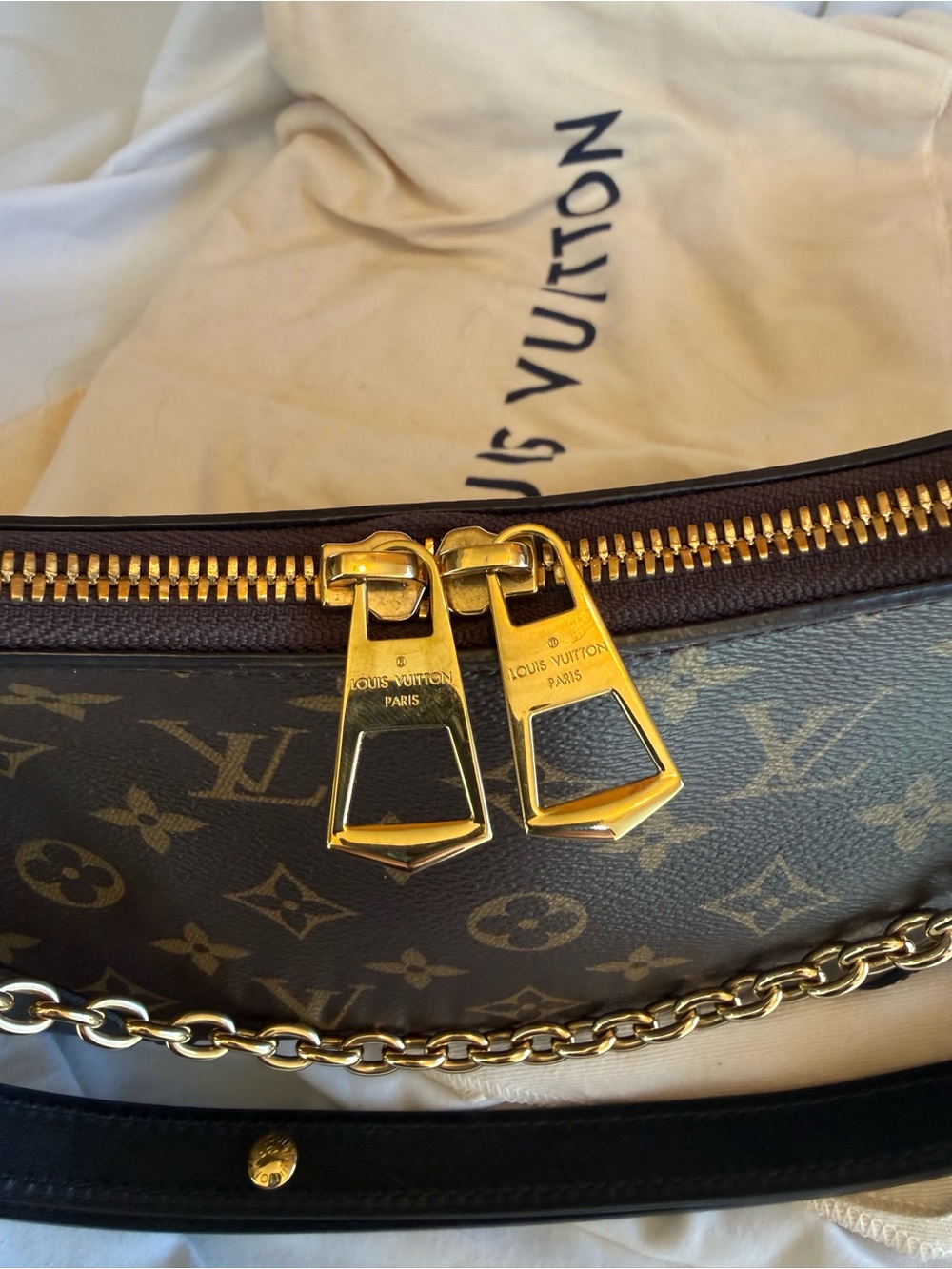 Louis Vuitton Brown Monogram Boulogne PM Shoulder Bag with Black Trim - Picture 14 of 16